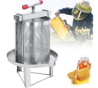 Honey Extractor - Stainless Steel Manual Rotary Honey Press and Wax Squeezing Machine for Beekeeping, Commercial and Household Use with Filter