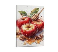 Honey Glazed Apple Still Life Wall Art, Sweet Decor for Living Room And Kitchen Poster Decorative Painting Canvas Wall Posters And Art Picture Print Modern Family Bedroom Decor Posters 24x36inch(60x90