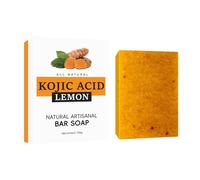 Honey Glow Lemon Turmeric Kojic Acid Soap Bar, Natural Turmeric Brightening Facial Soap, Facial And Body Deep Cleansing, Firming Pores And Removing Pigments (3 Pack)