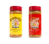 Honey Hog BBQ Rub Combo: Honey Hog (14 oz) and Honey Hog Hot (13 oz) BBQ Rub and Seasoning for Meat and Vegetables, Gluten Free, One Bottle of Each
