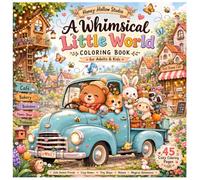 Honey Hollow Studio: A Whimsical Little World Coloring Book: 45 Cute Kawaii Designs Featuring Cozy Woodland Animals Cafes Gardens and Magical Cottages ... Stress Relief and Mindful Creativity