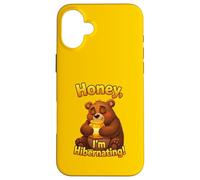 Honey! I’m Hibernating - Funny Cartoon Bear Honey Design Case for iPhone 16 Plus