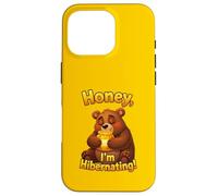 Honey! I’m Hibernating - Funny Cartoon Bear Honey Design Case for iPhone 16 Pro