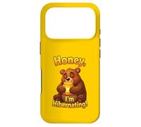 Honey! I’m Hibernating - Funny Cartoon Bear Honey Design Case for iPhone 17 Pro