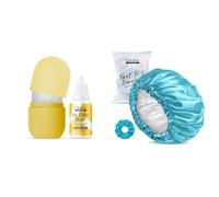 Honey Ice Roller Mixer 30ml Luxury Satin Silk Hair Hair Bonnet Cap for Sleeping with Satin Scrunchie (Sky Blue)