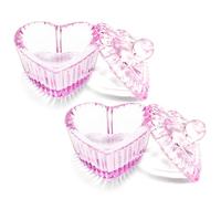 Honey Joy Crystal Sweet Heart Shape Acrylic Liquid Powder Glass Dappen Dish Glass Cup w Cap Lid Bowl for Acrylic Nail Art Transparent Kit (HJ-NAPB059-2pcs)