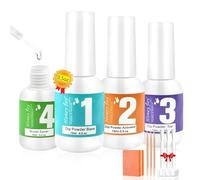 Honey Joy Dip Powder Liquid Set - 4pcs with Activator, Base Coat, Top Coat, and Brush Saver 15ml/0.5Fl.oz for Home DIY Salon Art
