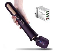 Honey Jungle Rechargeable Wireless Vibrator Wand Massager (5X Speeds 10x Modes Quiet Operation) inc Quick 4X USB Wall Charger Discreet Packaging (Purple/Gold)