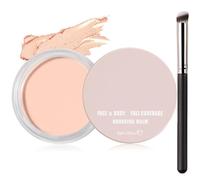 Honey Kissed Face & Balm Concealer with Brush - Creamy Blendable Pot Concealer for Brightening & Contour, Buildable High Coverage, Water Resistant Smudge Resistant Longwear