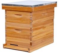 Honey Lake 8-Frame Bee Hive 1 Brood Beehive Box and 1 Medium Bee Hive Super Box,Bee Hives and Supplies Starter Kit Include Beehive Frames and Foundation Sheet