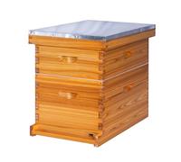 Honey Lake 8-Frame Bee Hive 1 Brood Beehive Box and 1 Medium Bee Hive Super Box,Bee Hives and Supplies Starter Kit Include Beehive Frames and Foundation Sheet