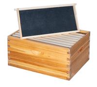 Honey Lake 8-Frame Langstoth Deep Brood Bee Box,Beeswax Coated Beehive Box with Frames and Plastic Foundations (Unassembled)