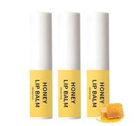 Honey Lip Balm, Deeping Moisturizing Repair Dry Rupture Lips, Natural Honey Lip Balm Stick Moisturizer for Chapped, Cracked, Dry Lips (3)