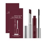 Honey Lip & Eye Bundle Set, Almost Lipstick Honey + High Impact Mascara, Black Tinted Lip Balm, Sheer Hydrating Lipstick, Non-Sticky Soft-Shine Finish, for Facial and Lips Care (2set)