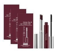 Honey Lip & Eye Bundle Set, Honey Lipstick Set with Waterproof Mascara, Black Honeys Makeup Gift Set, Non-Sticky, Natural Moisturizing Tinted Lip Balm Facial Care for Women (3Set)