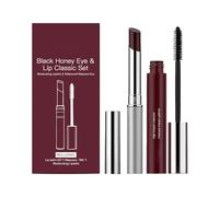 Honey Lip & Eye Bundle Set, Honey Lipstick Set With Waterproof Mascara, Natural Moisturizing Black Tinted Lip Balm for Women Lip Care, Non-Sticky & Hydrating for a Soft-Shine Finish (1set)