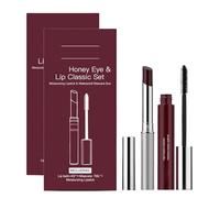 Honey Lip & Eye Bundle Set - Moisturizing Lipstick + Waterproof Mascara, Natural Black Tinted Lip Balm, Non-Sticky & Hydrating for a Soft-Shine Finish for Facial and Lip Care (2Set)