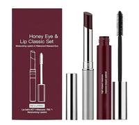 Honey Lipstick set with Waterproof Mascara,Honey Lip & Eye Bundle Set,Natural Moisturizing Black Tinted Lip Balm for Women Lip Care,Non-Sticky Soft-Shine Finish (1 pcs)