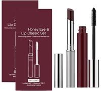 Honey Lipstick set with Waterproof Mascara, Natural Moisturizing Black Tinted Lip Balm for Women Lip Care, Hydrating Honey Lipstick & Mascara Set, Enhance Natural Color (2Set)