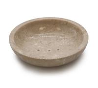 Honey Marble Round Soap Dish With Drainage - Elegant & Unique
