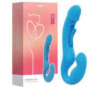 Honey Play Box Harmony Duo - App-controlled strap-on licking vibrator (blue)