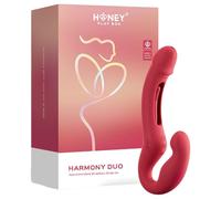 Honey Play Box Harmony Duo - App-controlled strap-on licking vibrator (red)