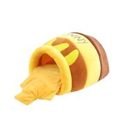 Honey Pot Cat Bed, Warm Plush Round Dog Bed for Small Dogs, Soft Squishmallow-Style Pet Sleeping Bag with High Elastic PP Cotton, Machine Washable for Indoor Use(Little)
