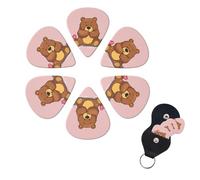 Honey Print Guitar Picks 6 Pack with Storage Box Organizer for Custom Guitars for Men Women Guitar Accessory Ukulele for Acoustic Guitar