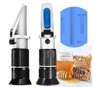 Honey Refractometer,V·RESOURCING Hand Held Be'(Baume)/Brix/Water Refractometer for Honey Test,Tri-Scale(Baume:38-43°;Brix:58-92%;Water:12-27%)