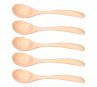 Honey Spoon, 5Pcs Wooden Soup Spoon, Long Handle Spoon, Porridge Spoon, Tableware Soup Spoon with Lightweight Wooden Spoons Wooden Tablespoon for Home Kitchen Restaurant
