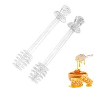 Honey Spoon Dipper, Set of 2 Honey Stirring Tool, Kitchen Utensils, Transparent Mixing Tool for Mixing Drinks, Syrup, Jam in Pots and Jars