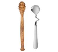 Honey Spoon, Honey Sticks and Dippers Set with Stirring Spatula, Natural Wooden Honey Dipping Utensils for Tea and Beverages.
