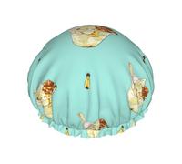Honey Sundae L Shower cap with double layer waterproof fabric, suitable for bathing and skin care
