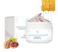Honey Walnut Face Scrub & Mask, Exfoliating Blackhead & Dark Spot Remover, Natural Face & Body Exfoliator for Deep Cleansing & Brightening, Body Scrub Radiance Mask for Soft, Smooth Skin,Pore cleaner
