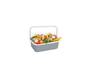 Honey Ware Color Line Food Storage Container with Lid, Enamel Grey, S, 0.42 L, Heat Resistant up to 400 °C, Meal Prep Boxes Suitable for All Types of Cookers, Oven and Grill, Storage Box with Lid