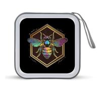 Honeybee Bee King Portable CD Case Holder 48 Capacity Travel DVD Storage Boxs Wallet Bag