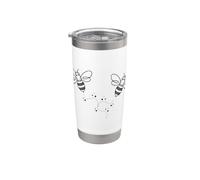 Honeybee Busy Flitting Boho Graphic LINE Art Stainless Steel Insulated Tumbler