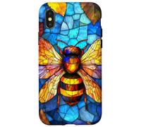 Honeybee Flying over Bright Red Flower Garden Case for iPhone X/XS