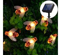 Honeybee Solar String Lights,Waterproof 20FT 30Led Bumble Bee Shape Solar Powered Fairy String Lights for Outdoor Garden Summer Party Wedding Xmas Decoration(Warm White)