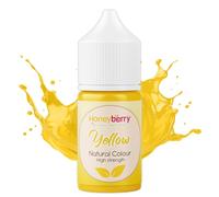 HONEYBERRY 250ml Natural Yellow Food Colouring - High Strength Liquid Colour Dye - Highly Concentrated Versatile Edible Colouring Paint for Cooking Decorating Icing Frosting Fondant DIY Crafts