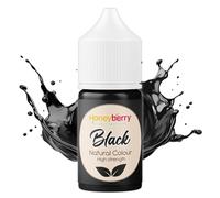 HONEYBERRY 30ml Natural Black Food Colouring - High Strength Liquid Colour Dye - Highly Concentrated Versatile Edible Colouring Paint for Cooking Decorating Icing Frosting Fondant DIY Crafts