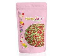 HONEYBERRY INCLUSIONS Christmas Confetti Sprinkles 200g (Green and Red) - Premium Edible Decorating Christmas Sprinkles for Baking, Cupcake and Cake Decorations, Ice Cream and Dessert Toppers