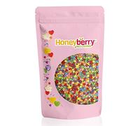 HONEYBERRY INCLUSIONS Rainbow Multicoloured Stars 200g - Premium Edible Decorating Sprinkles for Baking, Cupcake and Cake Decorations, Ice Cream, Dessert and Icing Decoration Toppers