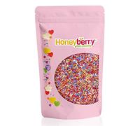 HONEYBERRY INCLUSIONS Small 6 Colour Sugar Strands Mix 200g - Premium Edible Decorating Vermicelli Sprinkles for Baking, Cupcake and Cake Decorations, Ice Cream, Dessert and Icing Decoration Toppers