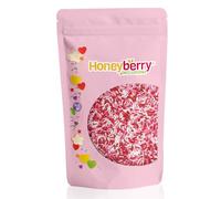 HONEYBERRY INCLUSIONS Valentines Sprinkles Sugar Strands 200g - Premium Edible Decorating Valentines Vermicelli Sprinkles for Baking, Cupcake and Cake Decorations, Ice Cream and Dessert Toppers