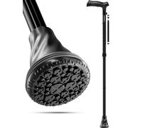 HoneyBull Walking Cane | Single Tip Canes for Men & Women, Foldable, Adjustable, Heavy Duty Up to 250 Pounds, Walking Sticks, Folding Canes for Seniors & Adults [Black]