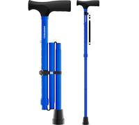 HoneyBull Walking Cane | Single Tip Canes for Men & Women, Foldable, Adjustable, Heavy Duty Up to 250 Pounds, Walking Canes for Seniors (Blue)
