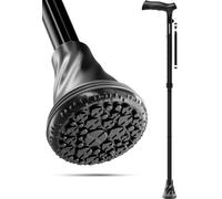 HoneyBull Walking Cane | Single Tip Canes for Men & Women, Foldable, Adjustable, Heavy Duty Up to 250 Pounds, Walking Sticks, Folding Canes for Seniors & Adults [Black]