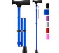HoneyBull Walking Cane | Single Tip Canes for Men & Women, Foldable, Adjustable, Heavy Duty Up to 250 Pounds, Walking Canes for Seniors (Blue)