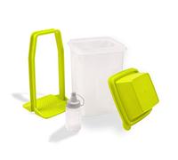 HONEYCOMB AFTERNOON Plastic Pickle Storage Container - Leakproof Pickle Strainer - Complete Sauce Squeeze Bottle, Green
